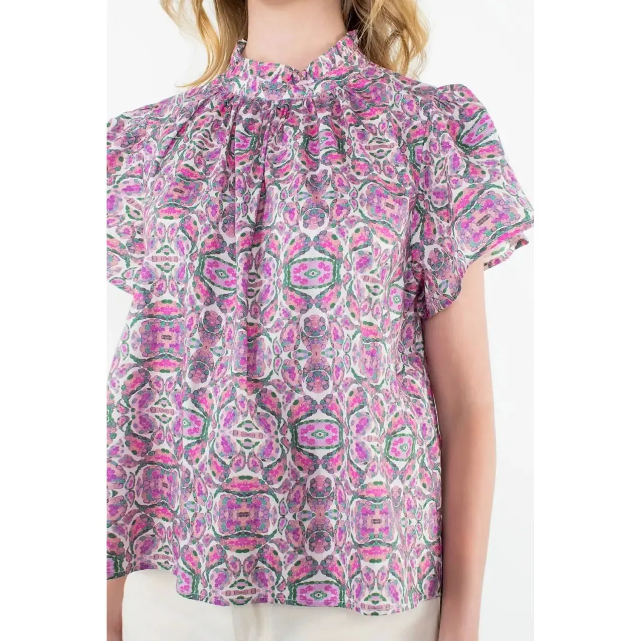 Azalea Flutter Sleeve Blouse
