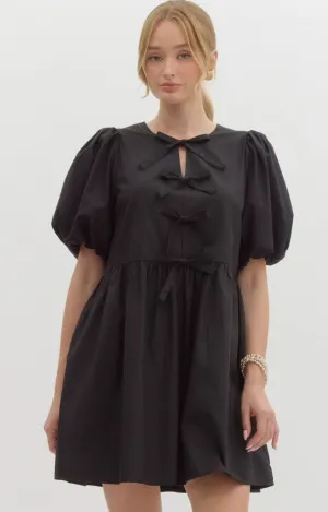 Bow Black Dress