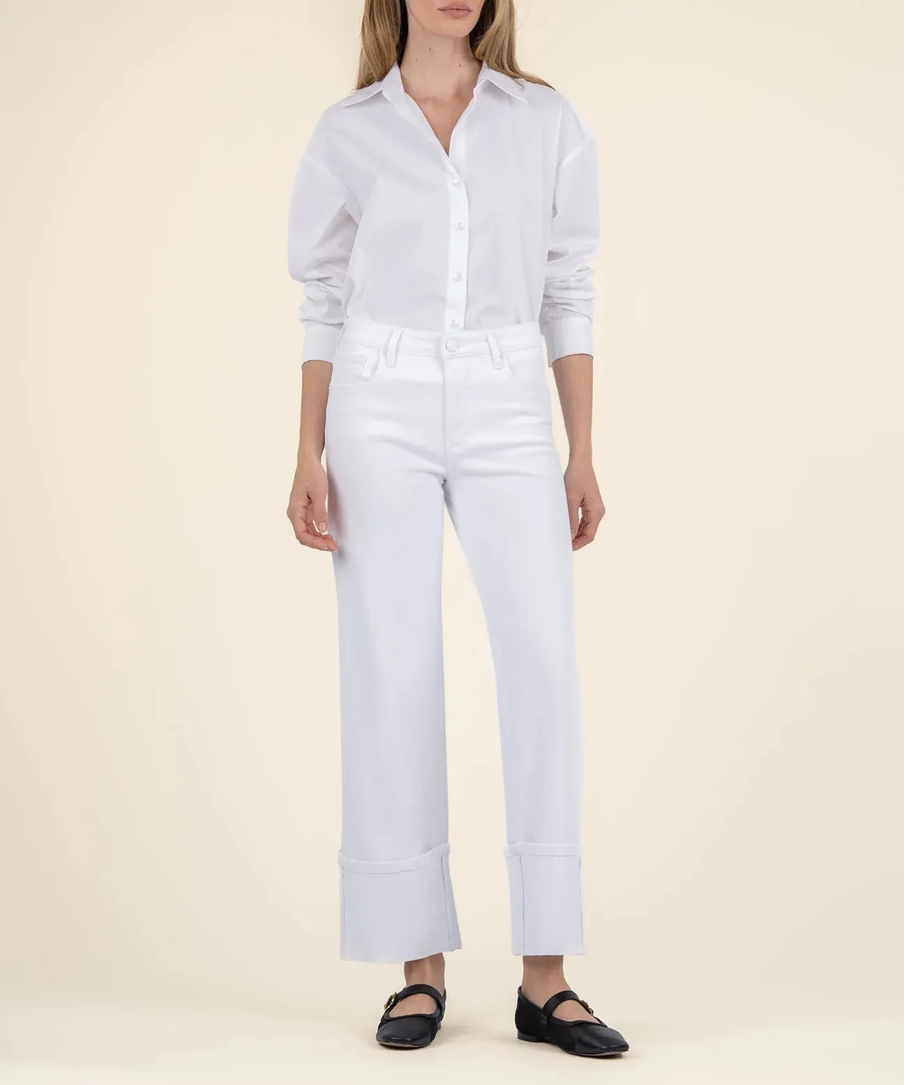 Charlotte High Rise Wide Leg - Optic White