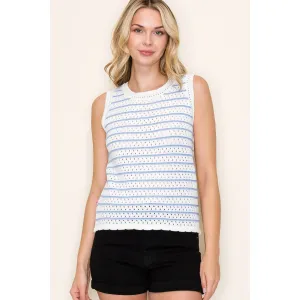 Corinne Sleeveless Crochet Sweater