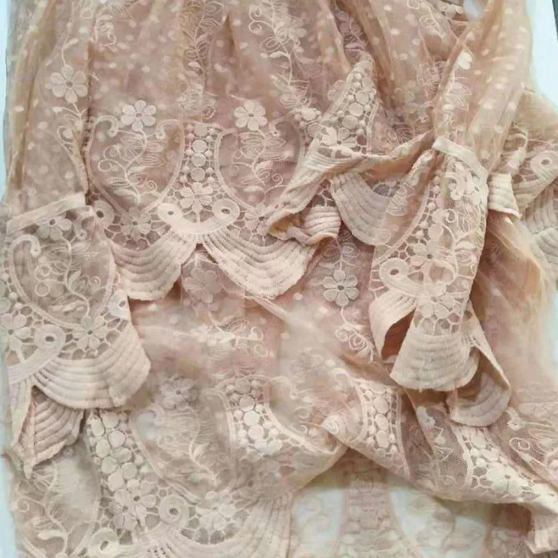 Deep V-neck Mini-dress Pink Luxury Lace Ruffled Mini Dress