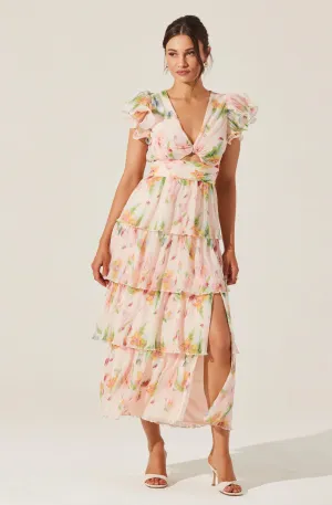 Emporia Floral Tiered Midi Dress