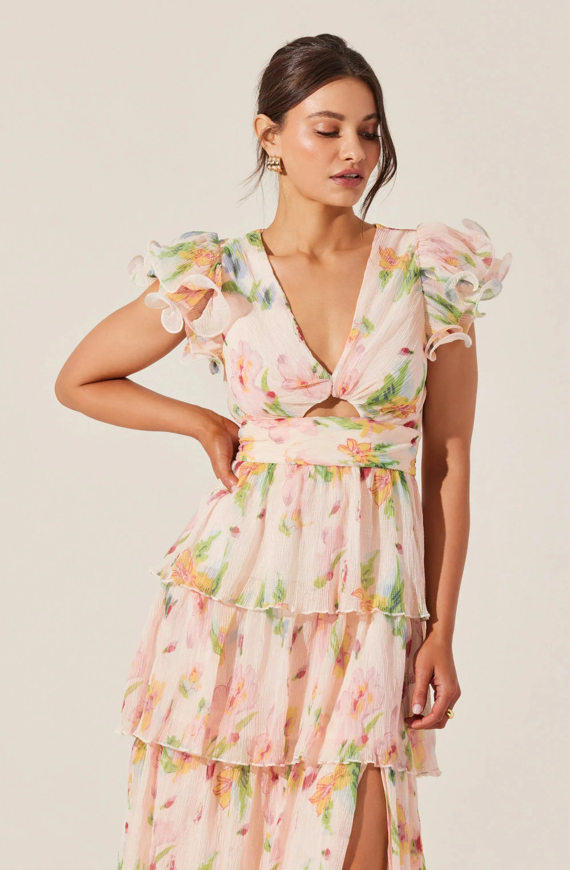 Emporia Floral Tiered Midi Dress