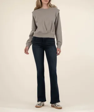 Felicity Pleated Pullover Sweatshirt - Mushroom