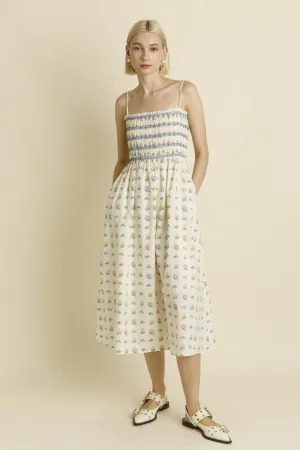 Fiona Floral Smocked Midi Dress