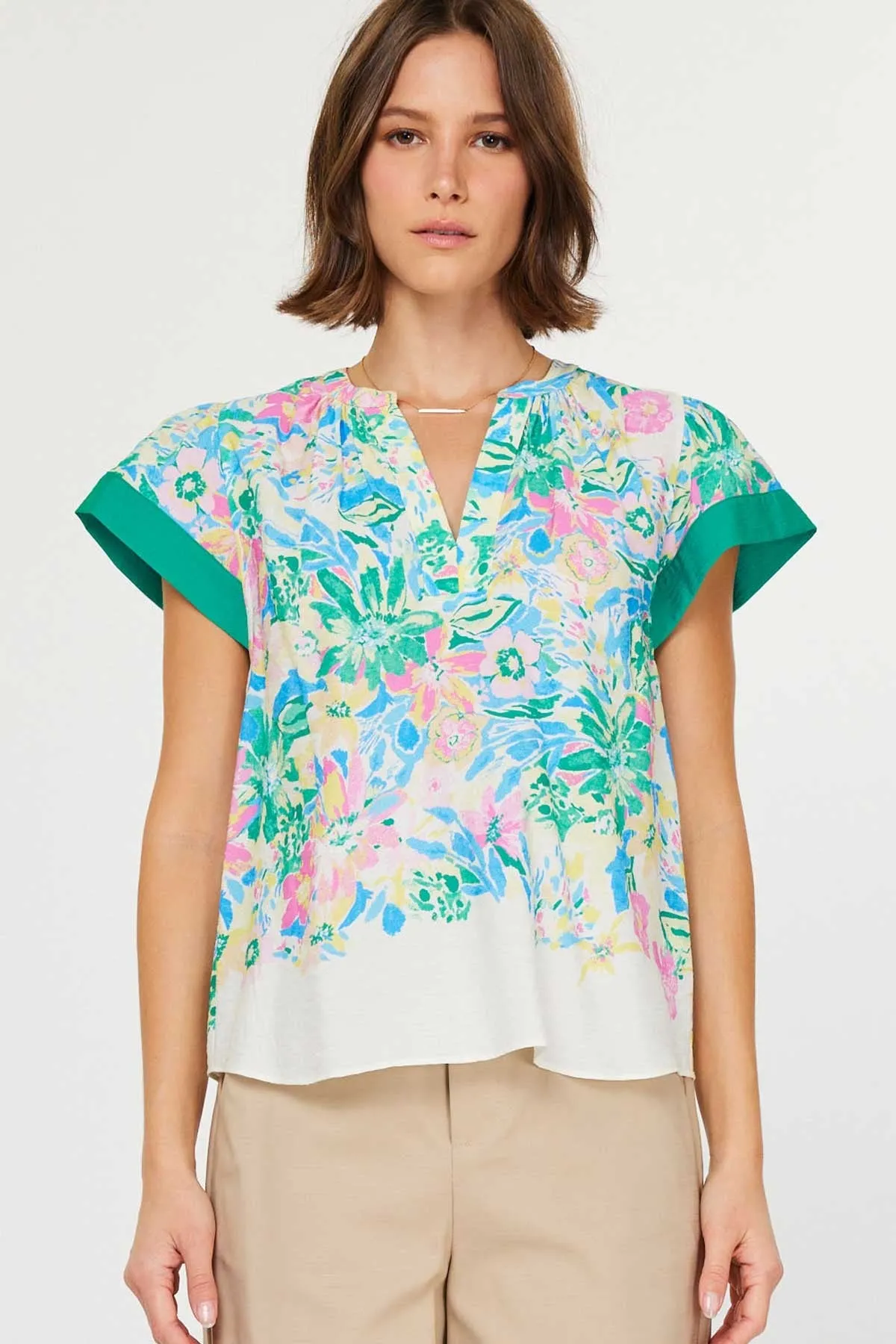 Floral Watercolor Top