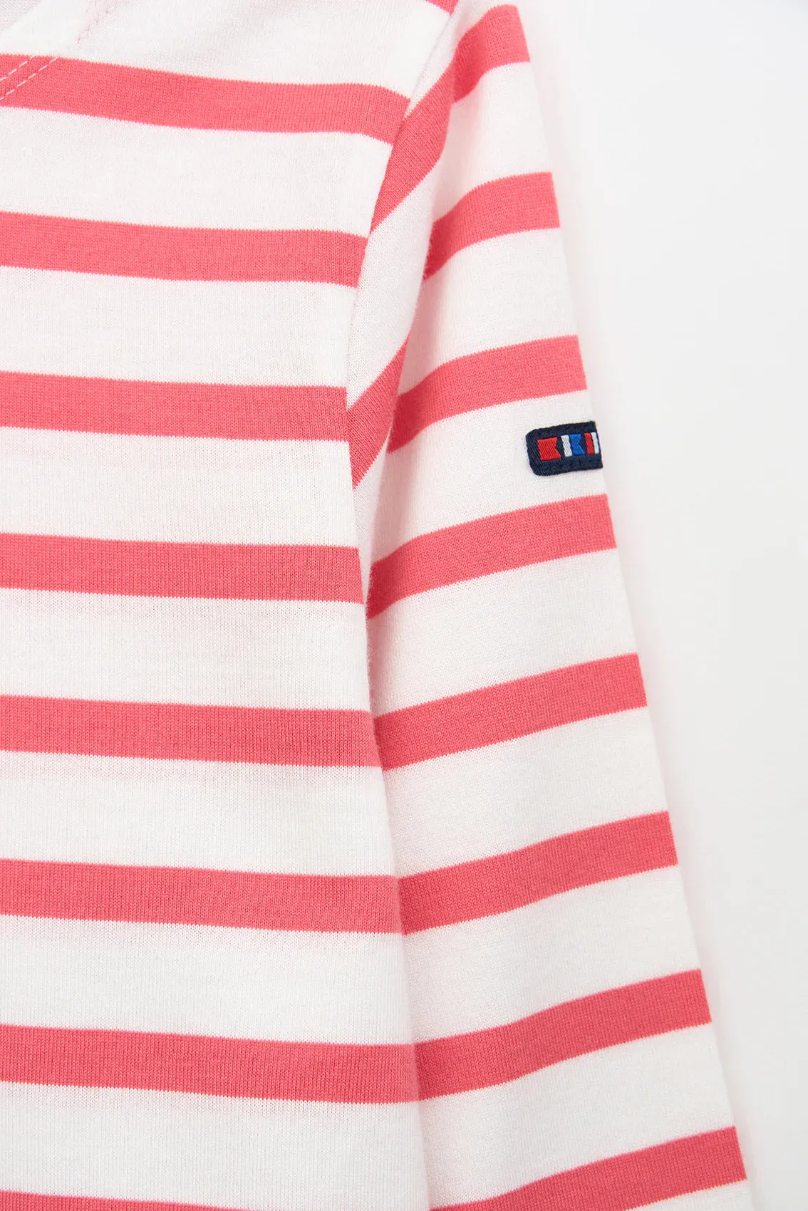 French Sleeve T- Shirt - Coral Stripe