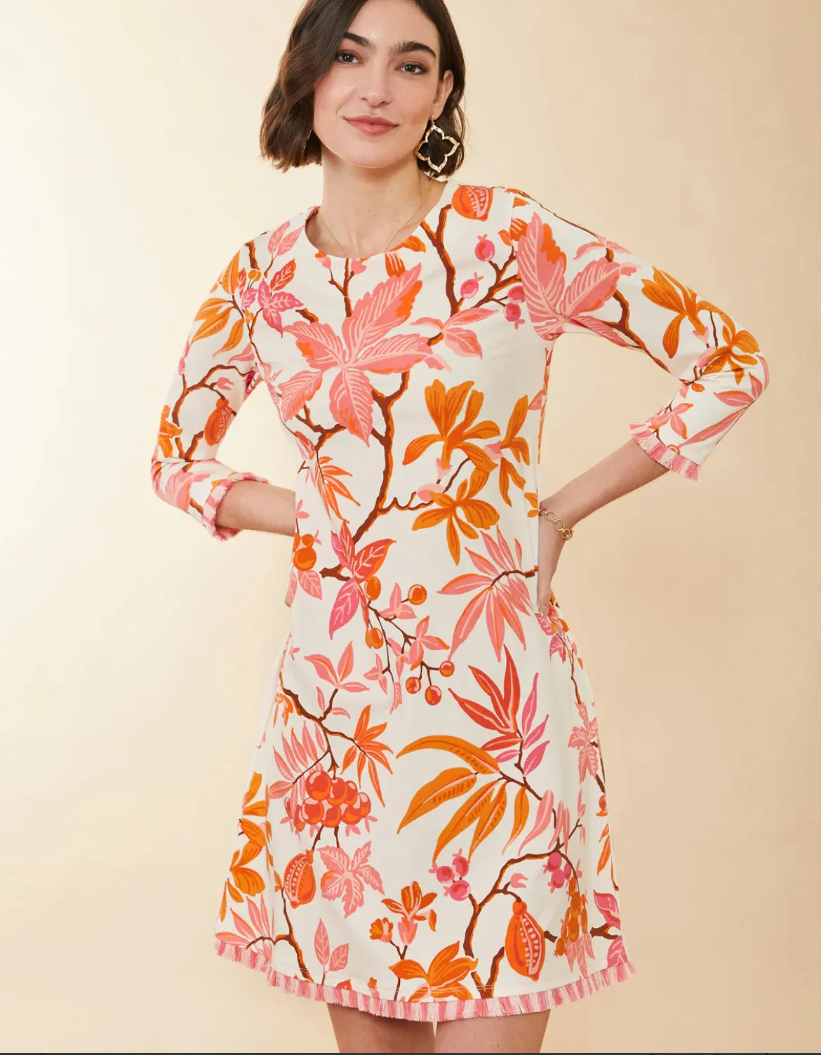 Island Fringe Dress Richmond Hill Honeysuckle Cream