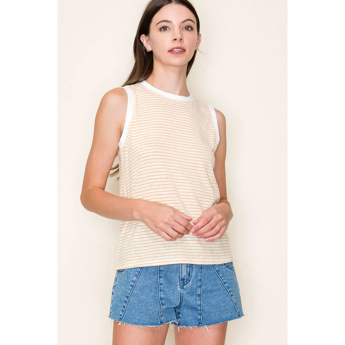 Laura Linen Striped Tank Top