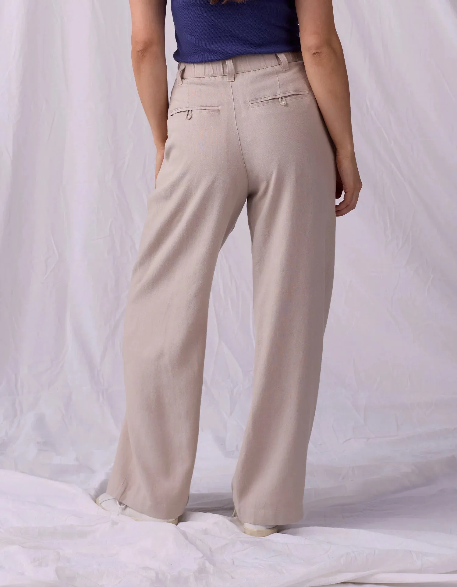 Leukos Linen-Blend Trouser- Sandstone