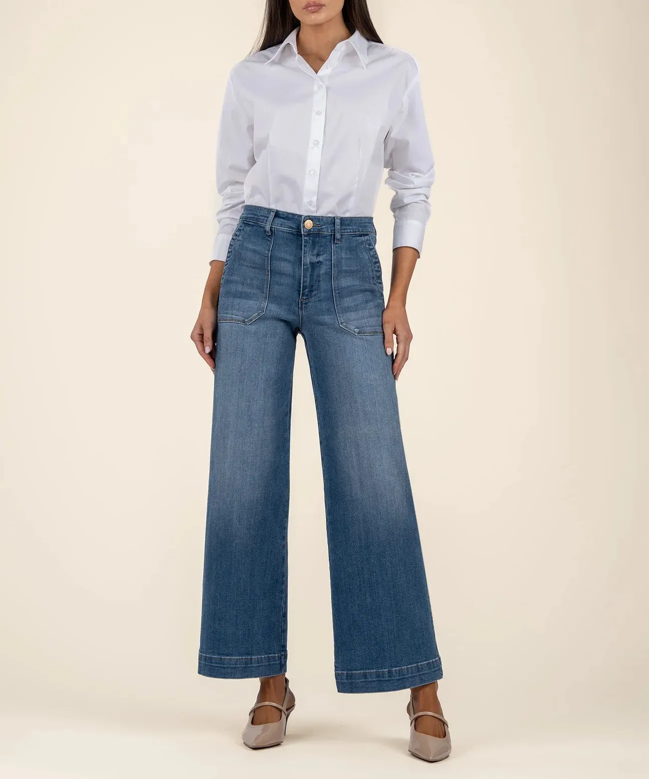 Meg High Rise Wide Leg - Friendship Wash