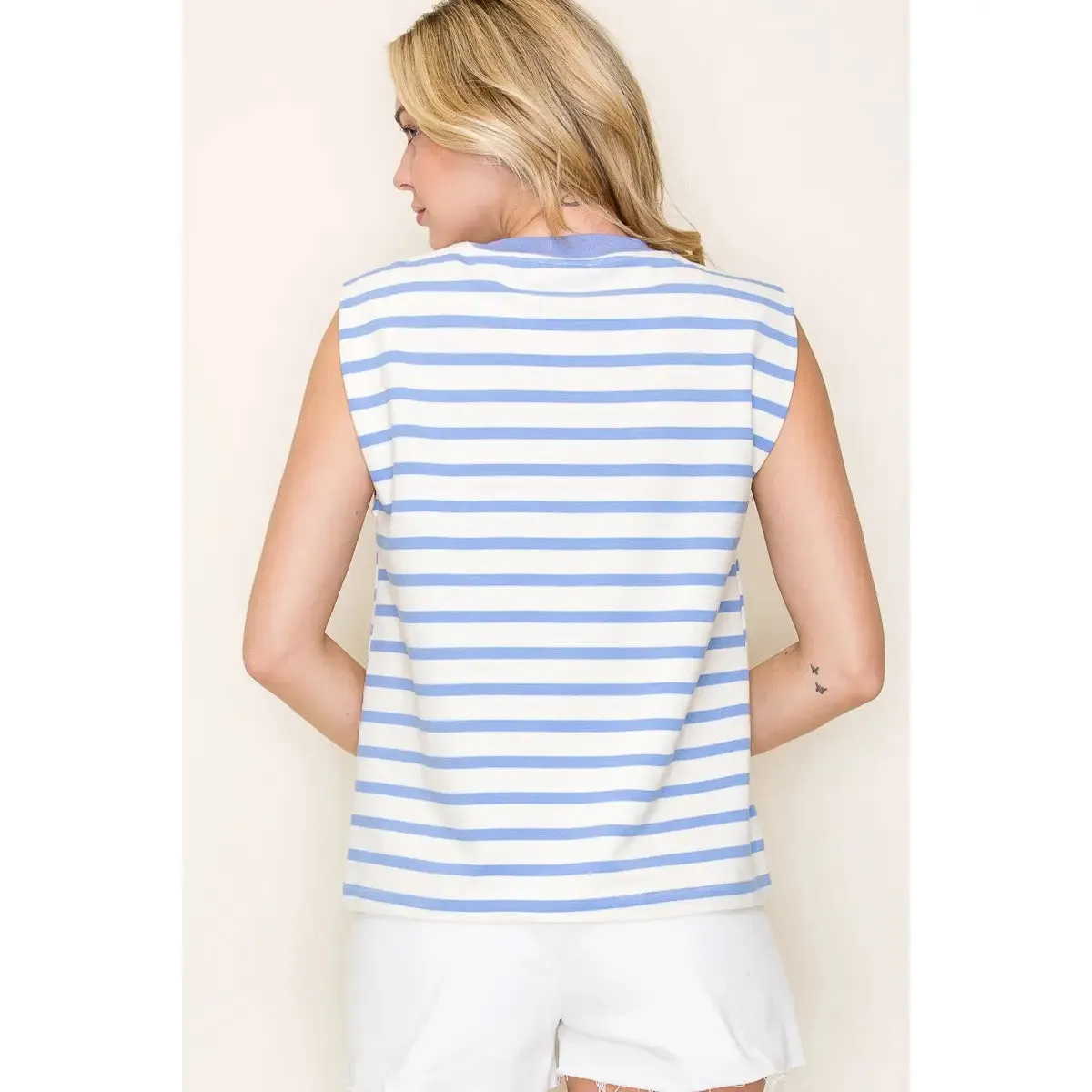 Olivia Sleeveless French Terry Top