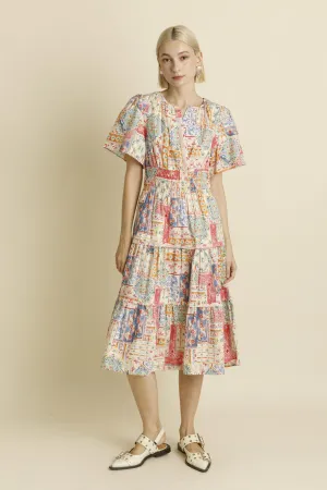 Patchwork Printed Midi