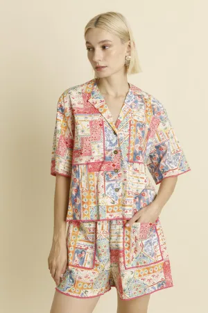 Patchwork Printed Top