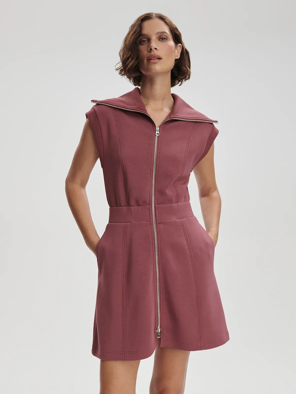 Rebecca Zip Through Dress - Wild Rhubarb