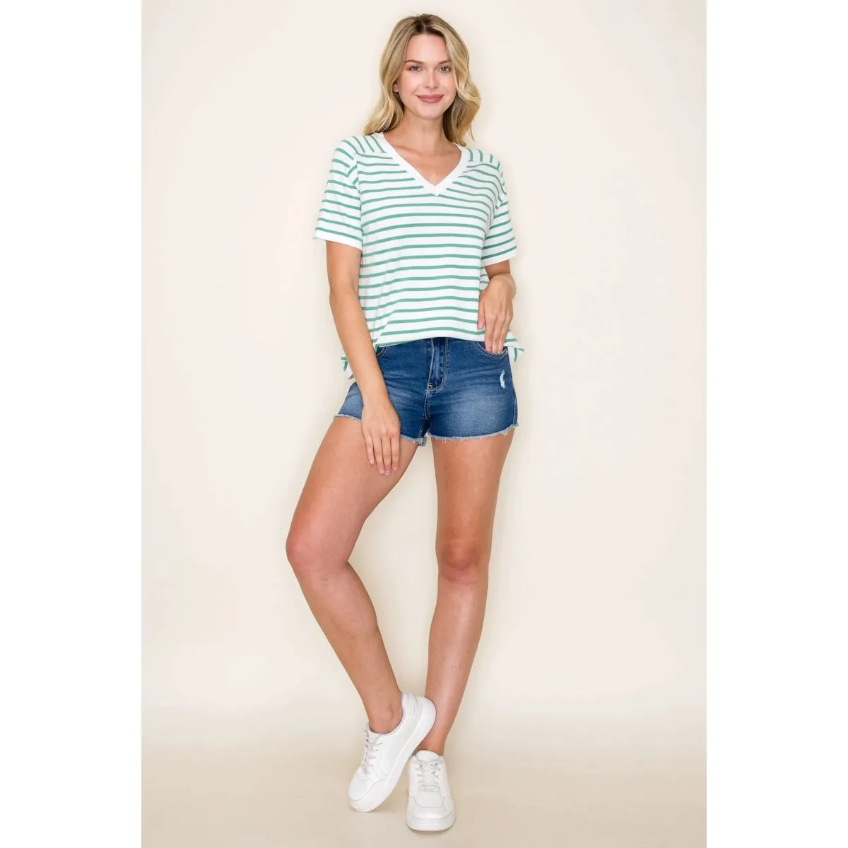 Sasha V-Neck Knit Tee