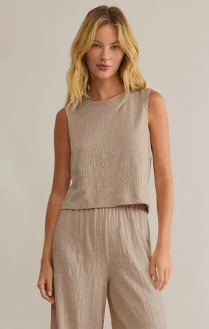 Sloane Textured Slub Top - Parchment