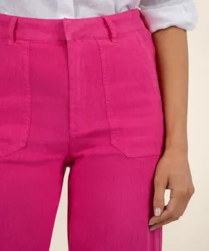 Topaz Linen Wide Leg - Fuchsia